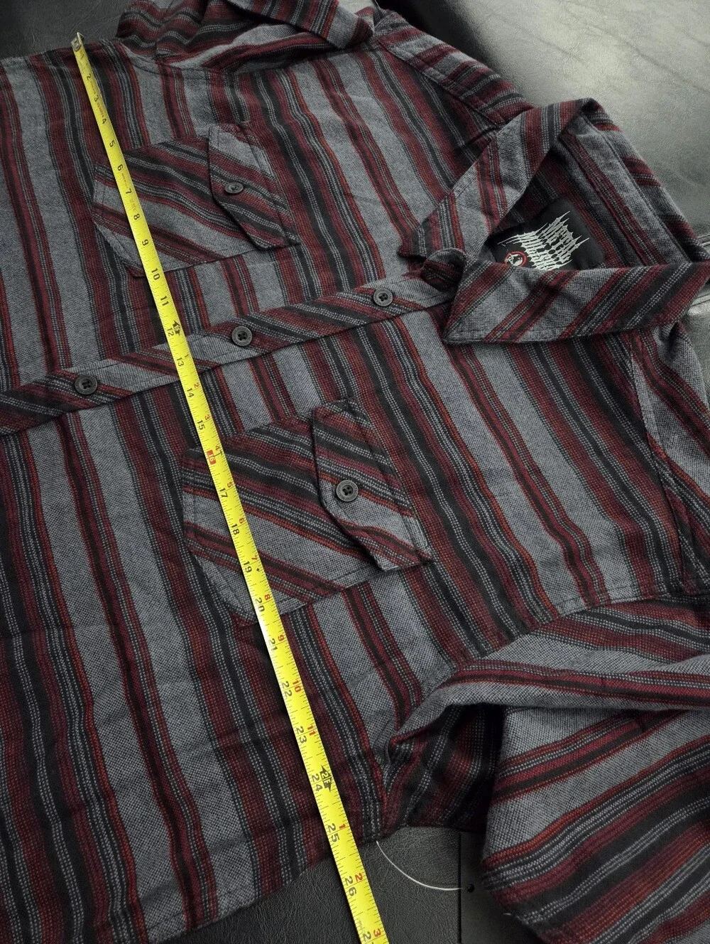 Metal Mulisha 2-Stroke Woven Long Sleeve Stripe Flannel Shirt Cotton Men's XXL